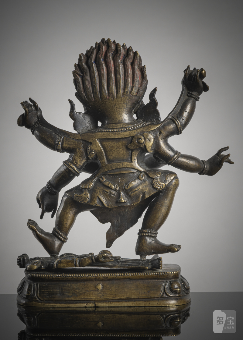 A bronze figure of Sadbhujamahakala - 图2